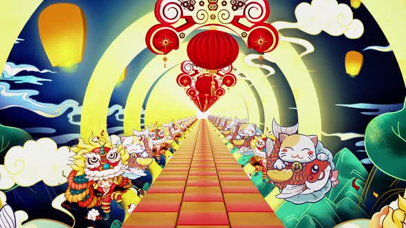 Chinese Spring Festival Cartoon Painting
