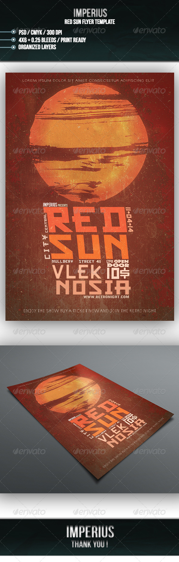 Red Sun Flyer - Flyers Print Templates