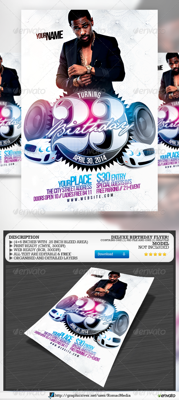 Deluxe Birthday Flyer - Clubs & Parties Events