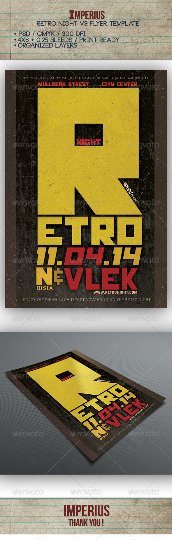 Retro Night V9 - Flyers Print Templates