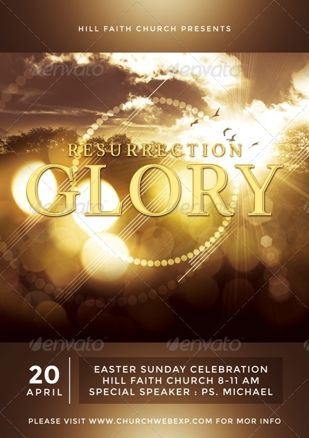 resurrection glory flyer poster template by junponda graphicriver resurrection sunday flyer