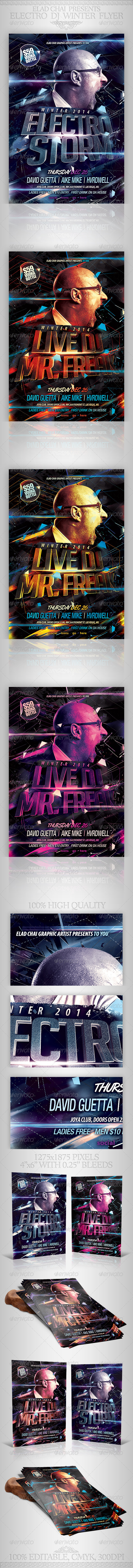 Electro Dj Party Flyer Template - Clubs & Parties Events