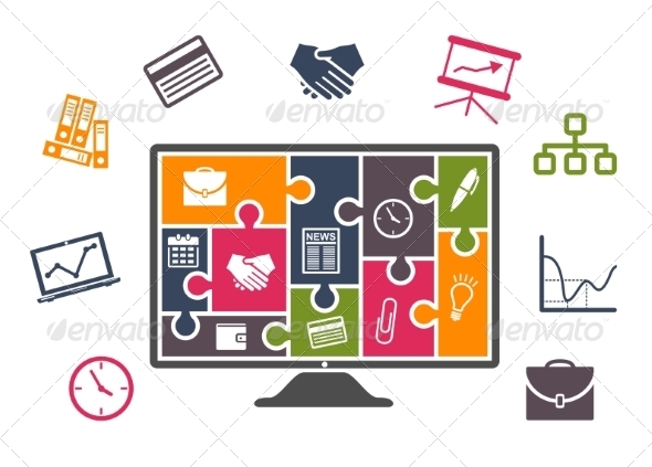 Business Infographics with Colorful Icons - Concepts Business