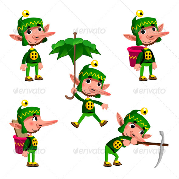 Dwarf in Different Poses - Characters Vectors