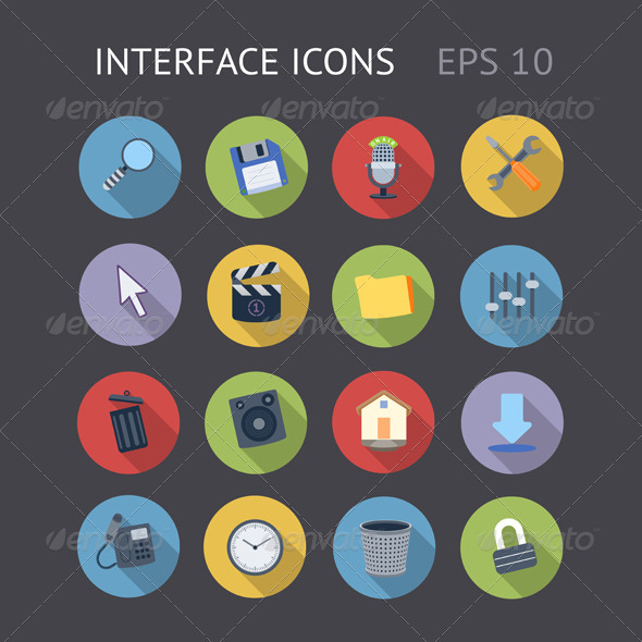 Flat Icons For Interface - Web Icons