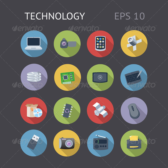 Flat Icons For Technology - Technology Icons