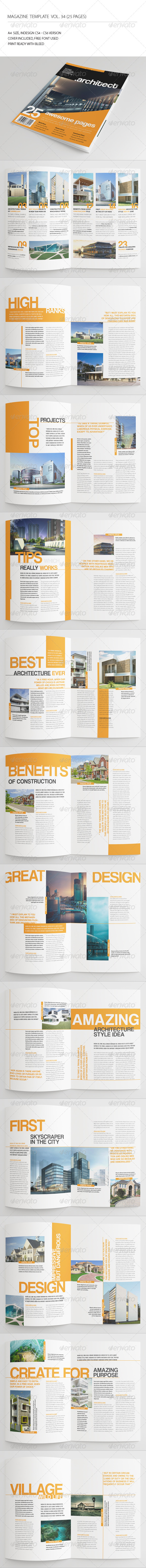 25 Pages Architecture Magazine Vol34 - Magazines Print Templates