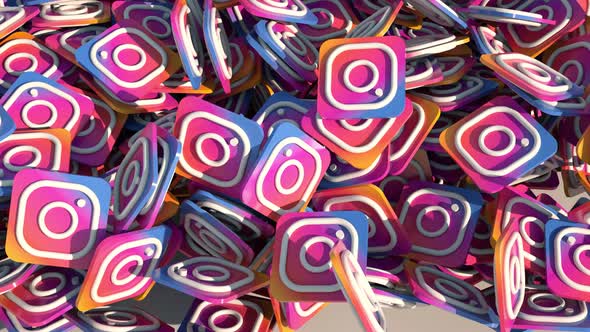 Instagram Logo Falling, Motion Graphics | VideoHive