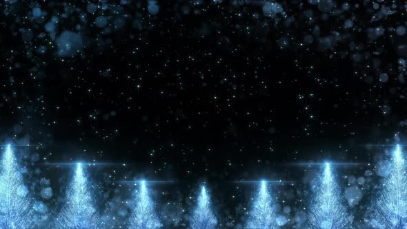 Animated Blue Christmas Pine Tree Star background seamless loop HD resolution.