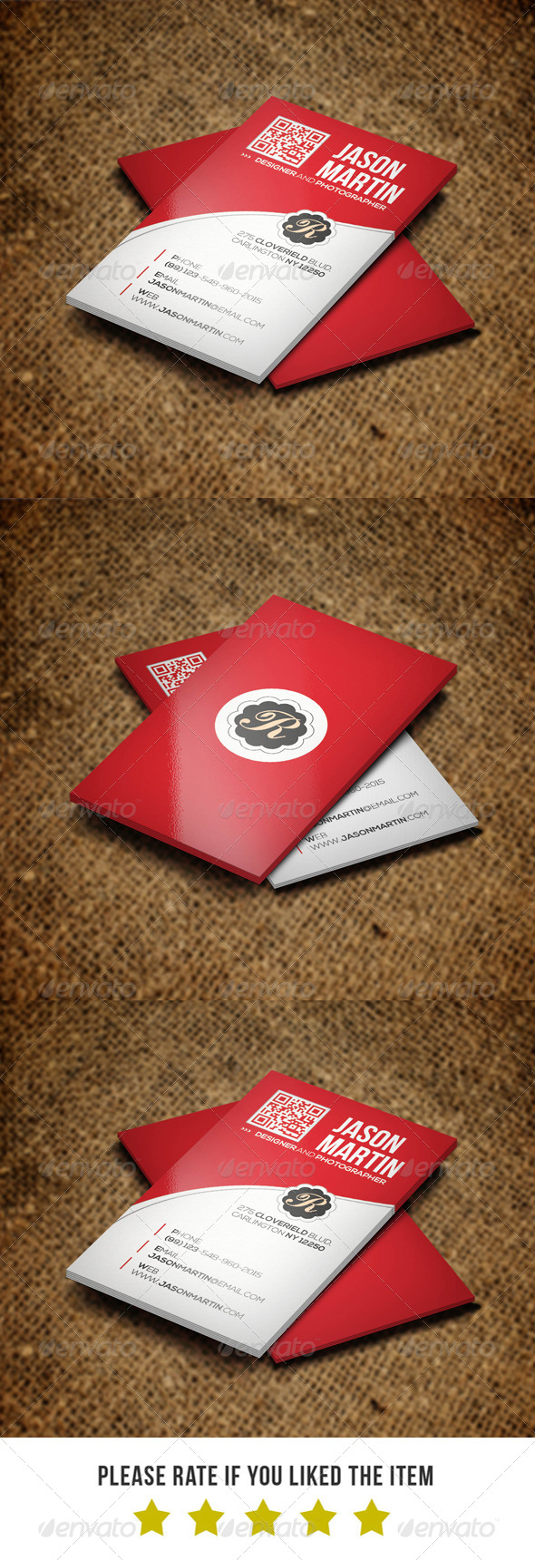 Personal Red Business card BNA 011 - Corporate Business Cards