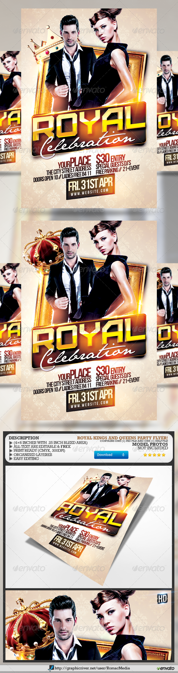 Royal Party Flyer - Clubs & Parties Events