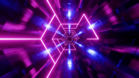 Flying through a tunnel with purple bars alt
