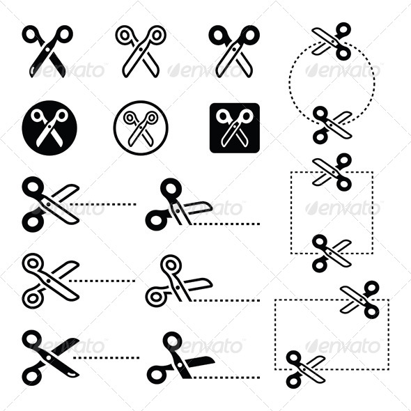 Scissors with Cut Lines - Miscellaneous Characters