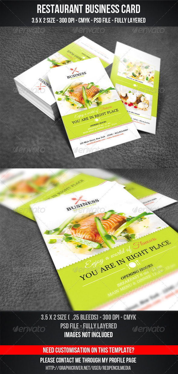 Restaurant Business Card - Business Cards Print Templates