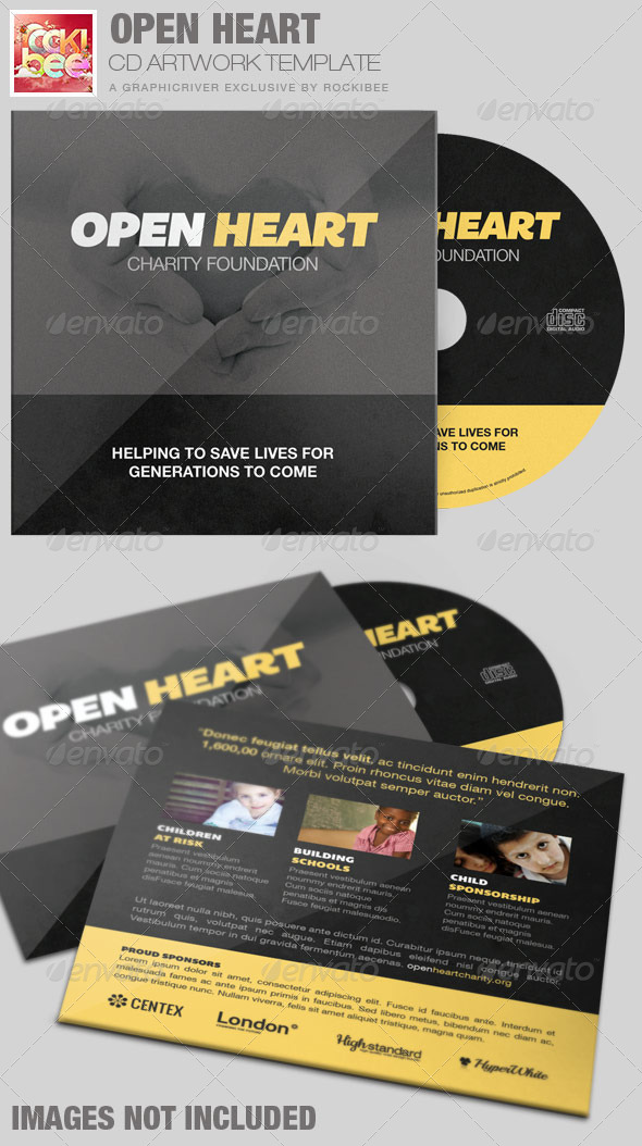 Open Heart Charity CD Artwork Template - CD & DVD Artwork Print Templates