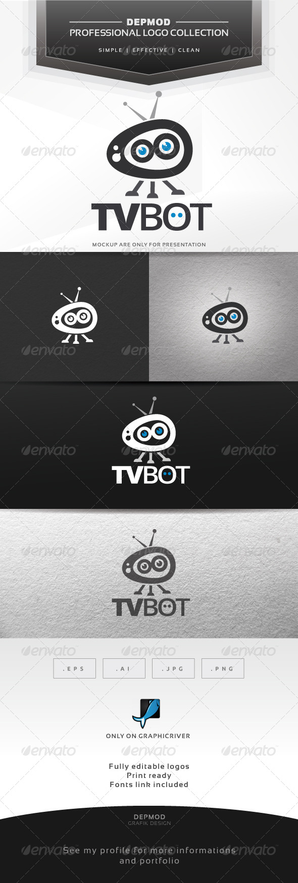 TV Bot Logo - Symbols Logo Templates