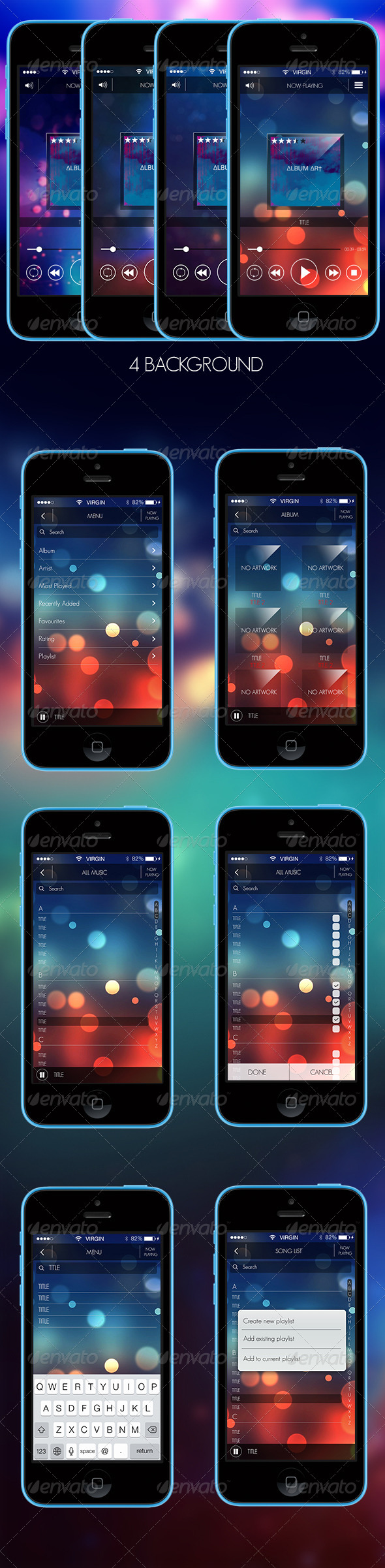 Elegant Music Player GUI - User Interfaces Web Elements