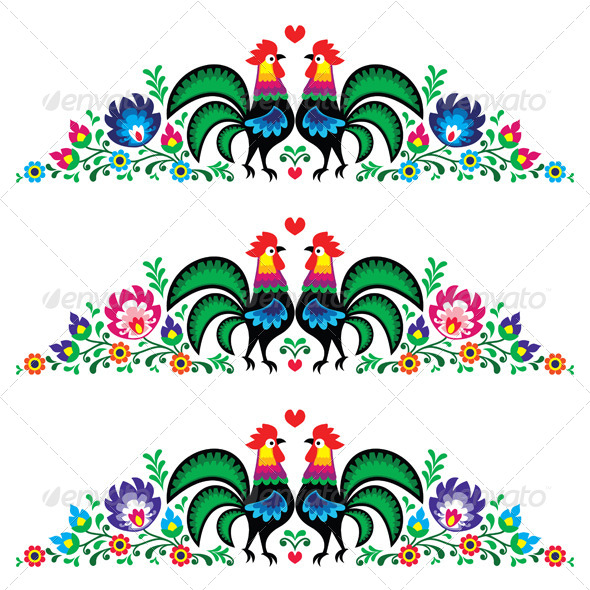 Polish Floral Folk Long Embroidery Pattern - Patterns Decorative