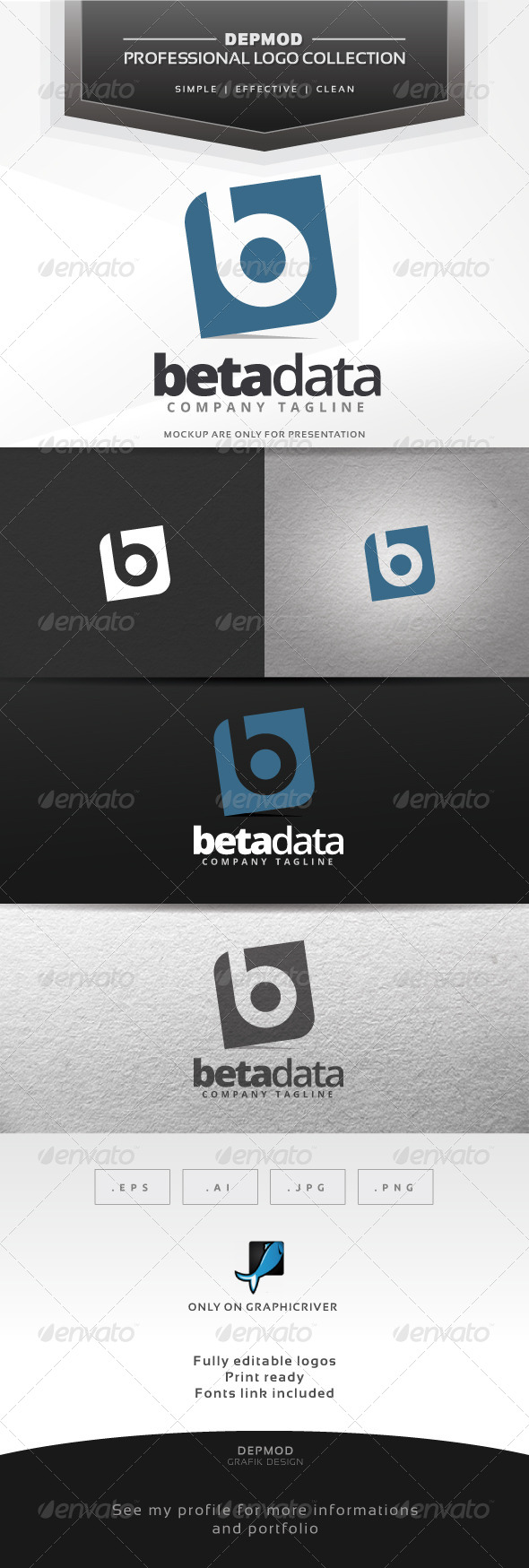 Beta Data Logo - Letters Logo Templates