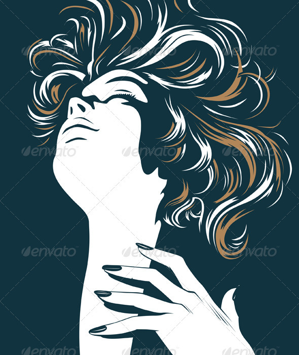 Cartoon Shadow Girl - People Characters