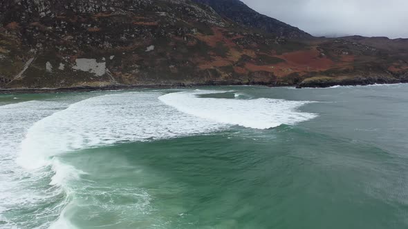 Aerial View of the Dunes and Beach at Maghera Beach Near Ardara, County Donegal, Ireland alt