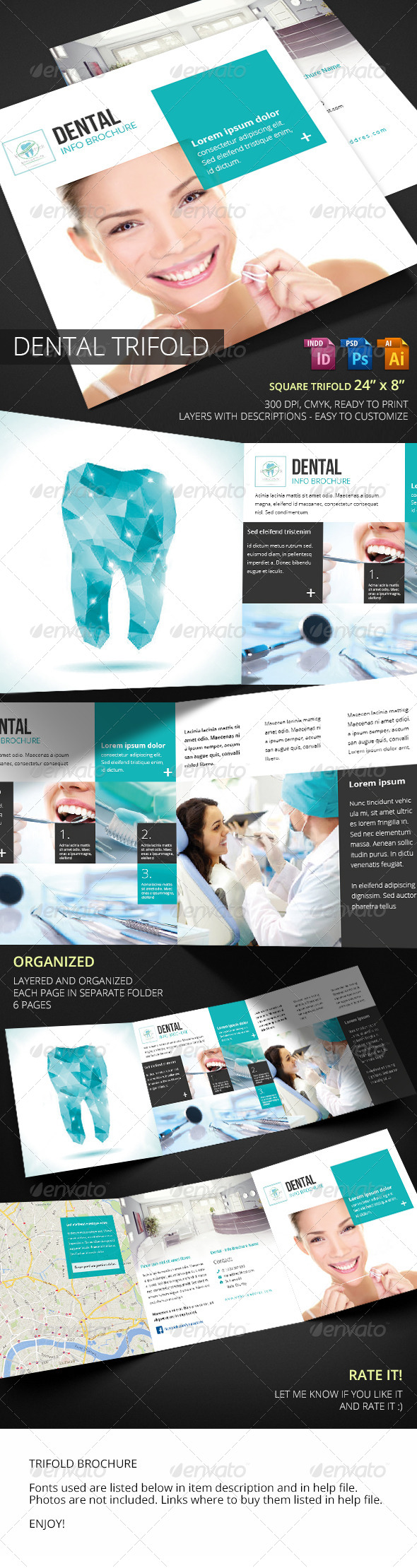 Dental Square Trifold - Informational Brochures