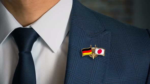 Businessman Friend Flags Pin Germany Japan alt