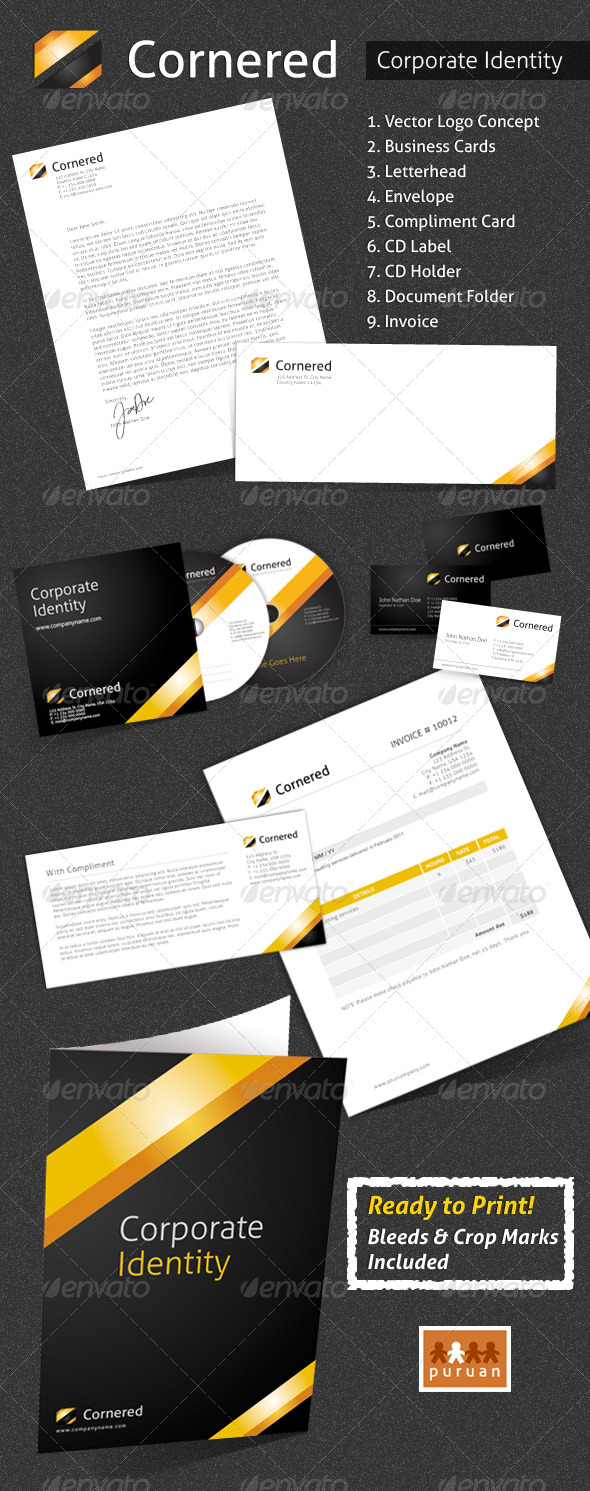 Corporate Identity - Cornered - Stationery Print Templates