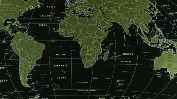 Scratch World Map On Black Background
