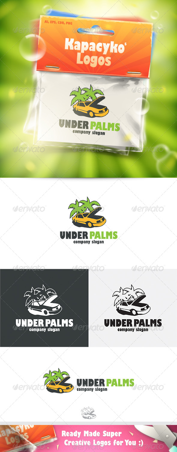 Under Palms Logo - Objects Logo Templates