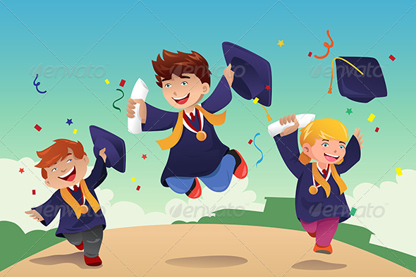 Students Celebrating Graduation - People Characters