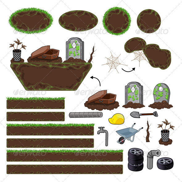 Set of Game Elements - Objects Vectors