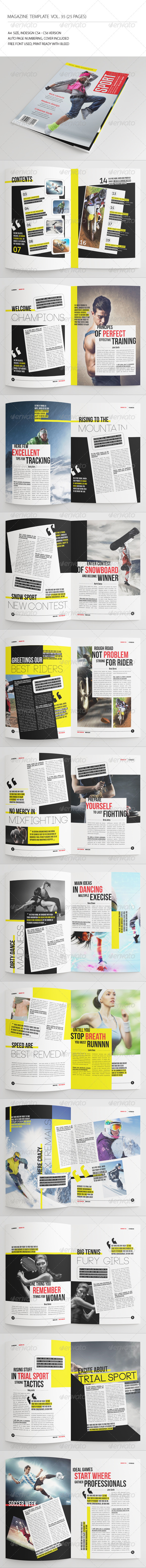 25 Pages Sport Magazine Vol35 - Magazines Print Templates