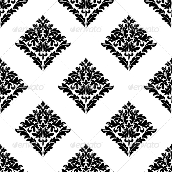 Diamond Shaped Floral Seamless Motif - Patterns Decorative