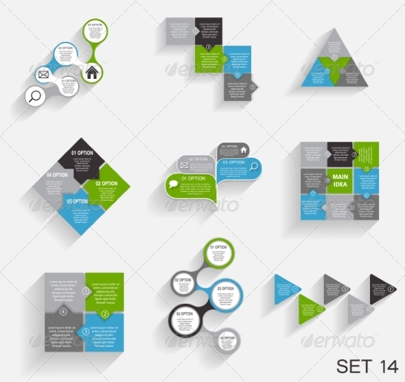 Collection of Infographic Templates for Business - Web Technology