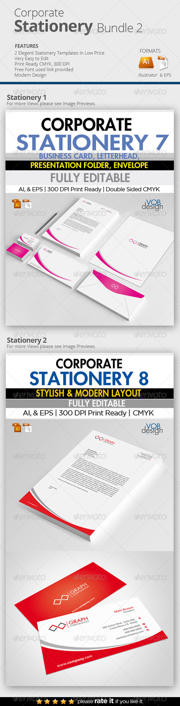 Corporate Stationery Bundle 2 - Stationery Print Templates