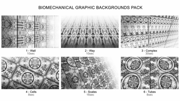 Biomechanical Graphic Backgrounds Pack