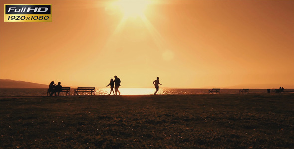 Sunset And Human Silhouettes alt