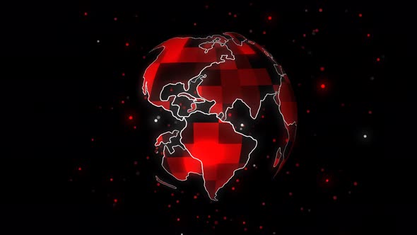 Digital Tech Earth Globe Animated