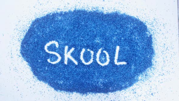 South Asian Hand Writes On Blue Skool