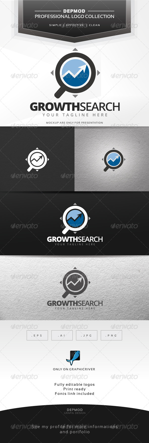 Growth Search Logo - Symbols Logo Templates