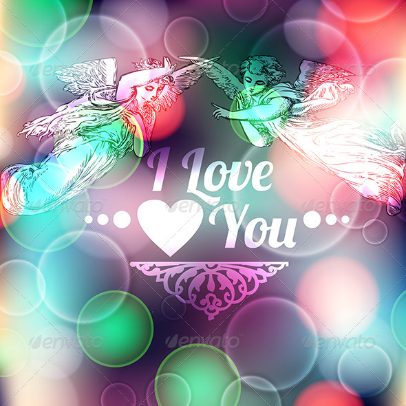 Love Background with Angels - Religion Conceptual