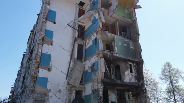 Destroyed Residential Building in Borodyanka Kyiv Region Ukraine alt
