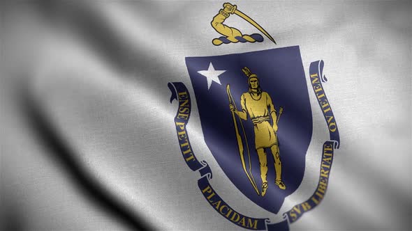 Massachusetts State Flag Close Up HD alt