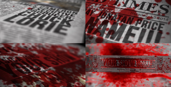 Blood Newspaper Titles - VideoHive 7231376