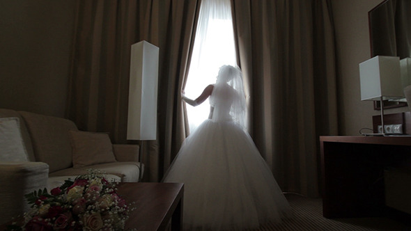 Bride Looks out of the Window Backlight