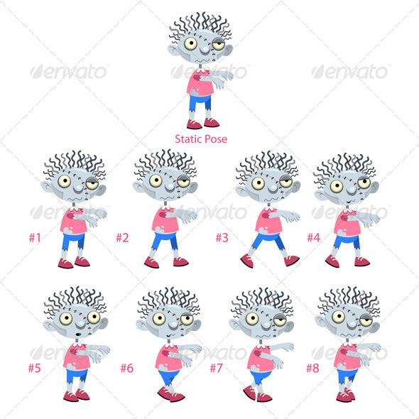 Animation of Zombie Walking - Characters Vectors