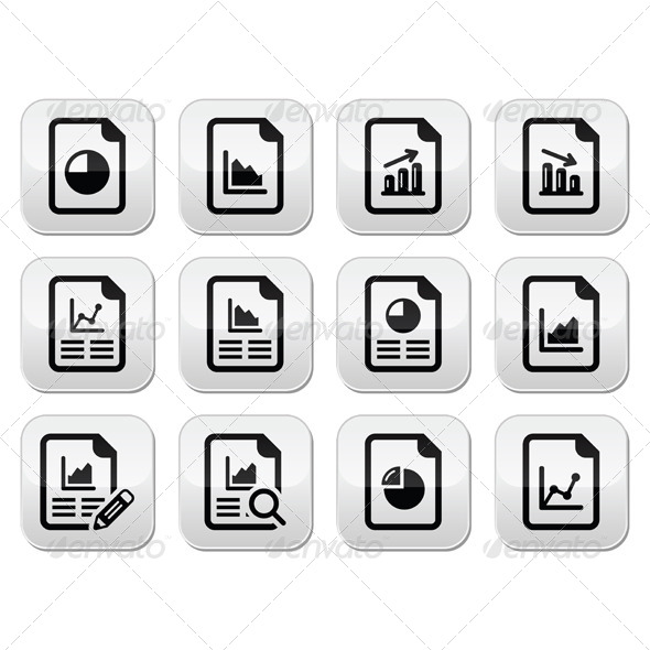 Documents with Pie Charts and Graphs - Business Conceptual