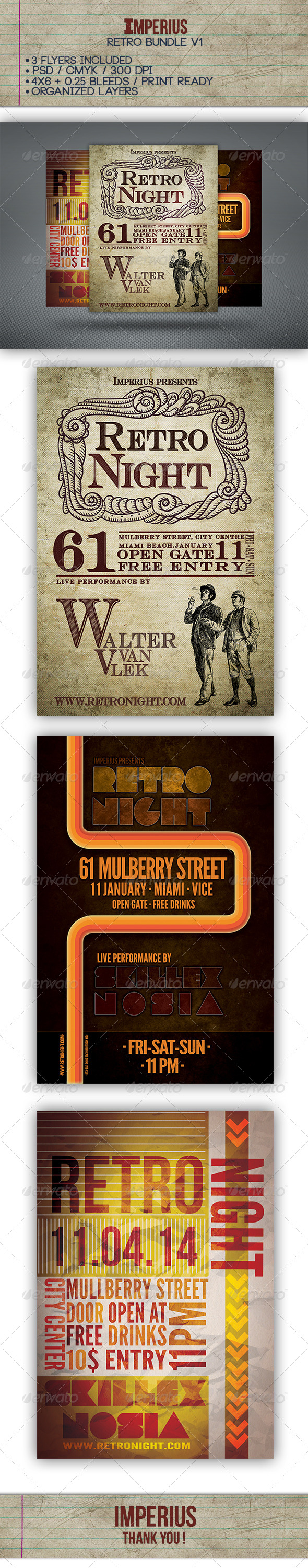 Retro Bundle V1 - Events Flyers