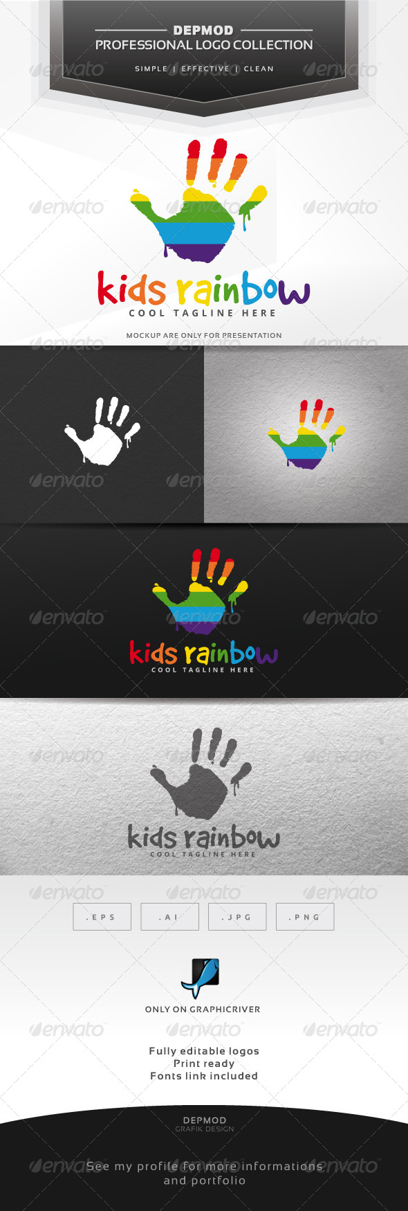 Kids Rainbow Logo - Humans Logo Templates